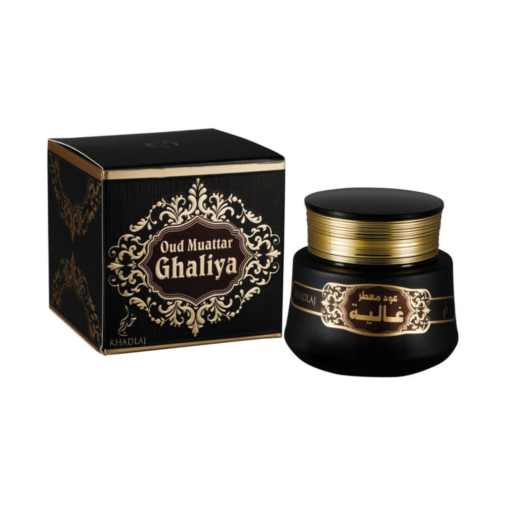 Oud Muattar Ghaliya - Khadlaj - original jar and carton