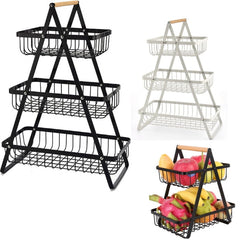 2 Tier Countertop Fruit Basket,Portable Fruit Bowle Basket for Kitchen Organizer Storage & Dining Room Fruits Vegetable Bread Snacks