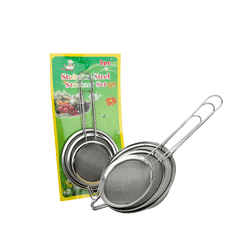 Flour Sieve, Stainless Steel Mesh Screen Easy To Hanging Colander Multi-use Kitchen Sifter (Size : S)