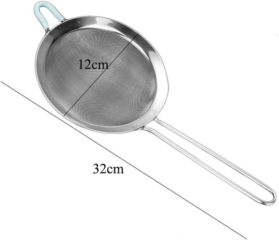 Flour Sieve, Stainless Steel Mesh Screen Easy To Hanging Colander Multi-use Kitchen Sifter (Size : S)