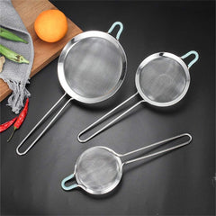 Flour Sieve, Stainless Steel Mesh Screen Easy To Hanging Colander Multi-use Kitchen Sifter (Size : S)