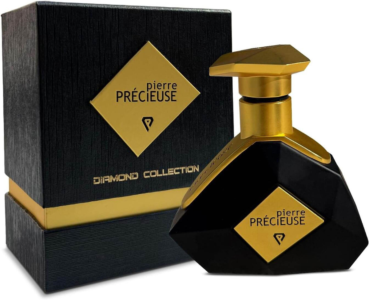 Pierre Precieuse Black Diamond 100ml Premium Unisex Fragrance Blending Bold Notes Timeless Luxury 24H Captivating Appeal for Any Event (Lemon) (Lemon)