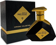 Pierre Precieuse Black Diamond 100ml Premium Unisex Fragrance Blending Bold Notes Timeless Luxury 24H Captivating Appeal for Any Event (Lemon) (Lemon)