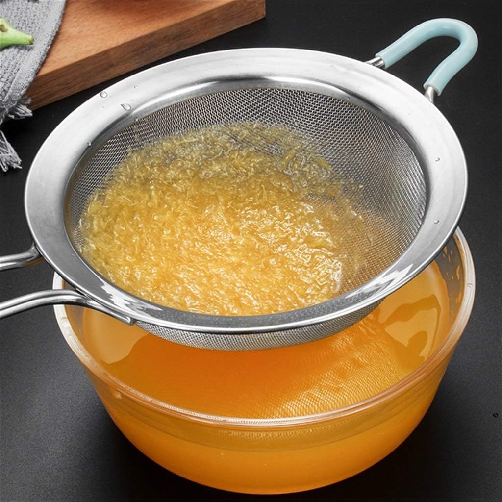 Flour Sieve, Stainless Steel Mesh Screen Easy To Hanging Colander Multi-use Kitchen Sifter (Size : S)