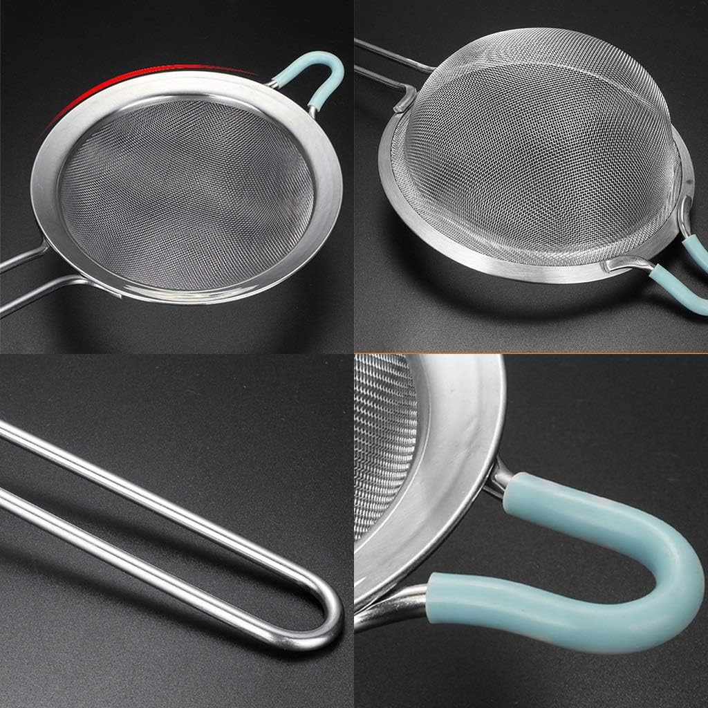 Flour Sieve, Stainless Steel Mesh Screen Easy To Hanging Colander Multi-use Kitchen Sifter (Size : S)