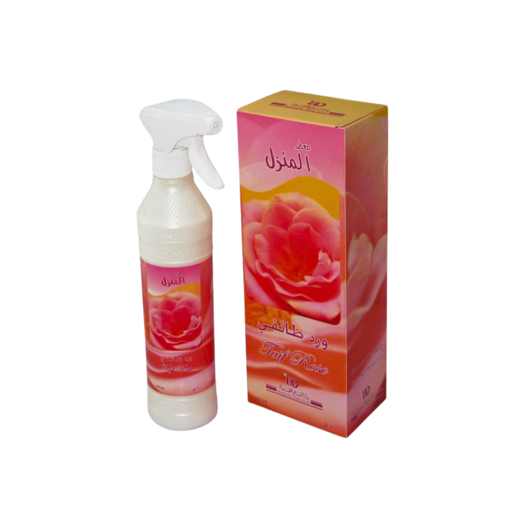 Banafa for Oud Taif Rose House Freshener - 500 ml | Non-Aerosol, Water-Based Spray for Clothes, Curtains, and Room Refreshment