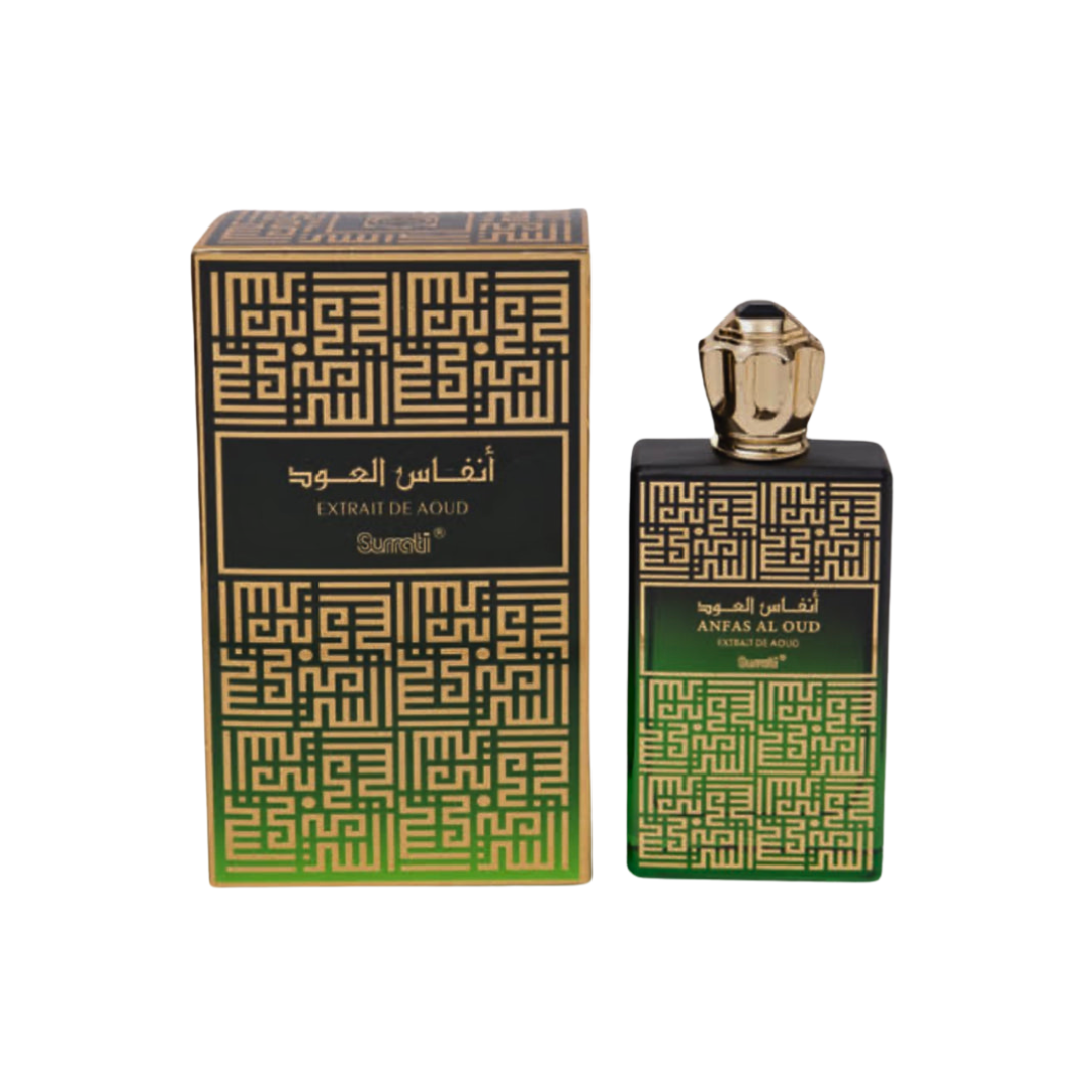 Surrati 120ml Anfas al Oud Extrait de Aoud - Luxurious Unisex Oud Fragrance with Long-lasting Sillage & Smoky Amber Base