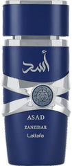 Lattafa Perfumes Asad Zanzibar 3.4 oz Eau de Parfum Spray ear in Luxurious Presentation