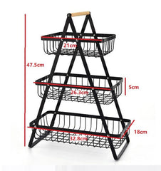 2 Tier Countertop Fruit Basket,Portable Fruit Bowle Basket for Kitchen Organizer Storage & Dining Room Fruits Vegetable Bread Snacks